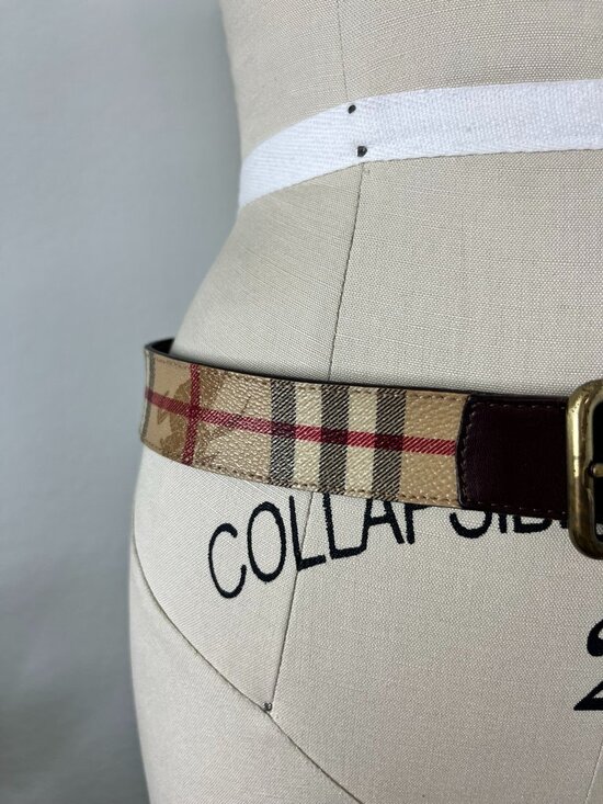 Burberry Haymarket Nova Check Pattern Plaid Belt Brass Buckle main image 6